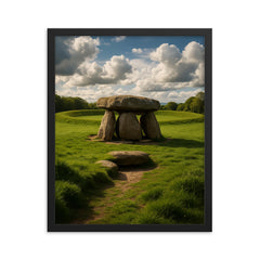 The Giant's Ring Northern Ireland framed print on a plain backdrop in size 16"x20".