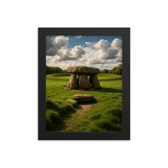 The Giant's Ring Northern Ireland framed print on a plain backdrop in size 8"x10".