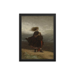 The Girl I Left Behind Me by Eastman Johnson framed print on a plain backdrop in size 12"x16".