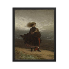 The Girl I Left Behind Me by Eastman Johnson framed print on a plain backdrop in size 16"x20".
