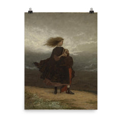 The Girl I Left Behind Me by Eastman Johnson poster on a plain backdrop in size 8"x10".