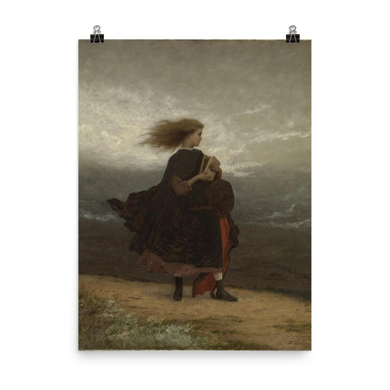 The Girl I Left Behind Me by Eastman Johnson poster on a plain backdrop in size 8