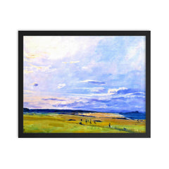 The Golf Links, North Berwick by Sir John Lavery framed print on a plain backdrop in size 16"x20".