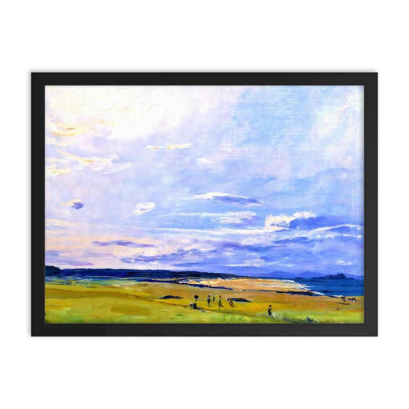 The Golf Links, North Berwick by Sir John Lavery framed print on a plain backdrop in size 18