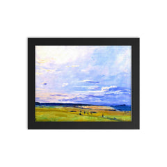 The Golf Links, North Berwick by Sir John Lavery framed print on a plain backdrop in size 8"x10".