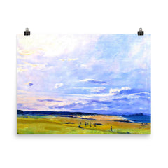 The Golf Links, North Berwick by Sir John Lavery poster on a plain backdrop in size 8"x10".