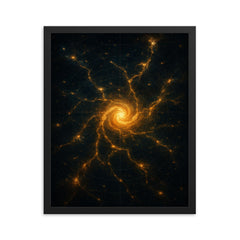 The Great Attractor as scientific sublime map framed print on a plain backdrop in size 16"x20".