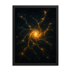 The Great Attractor as scientific sublime map framed print on a plain backdrop in size 18"x24".