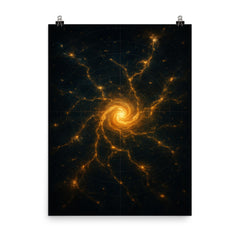 The Great Attractor as scientific sublime map poster on a plain backdrop in size 8"x10".