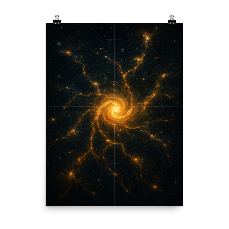 The Great Attractor as scientific sublime map poster on a plain backdrop in size 8