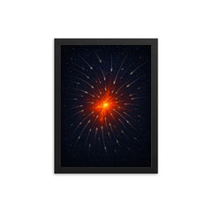 The Great Attractor cosmic flow map framed print on a plain backdrop in size 12"x16".