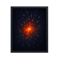 The Great Attractor cosmic flow map framed print on a plain backdrop in size 16"x20".