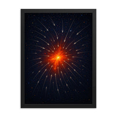 The Great Attractor cosmic flow map framed print on a plain backdrop in size 18"x24".