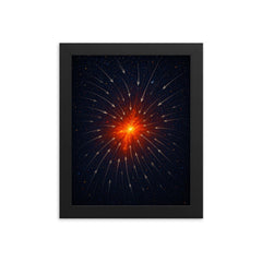 The Great Attractor cosmic flow map framed print on a plain backdrop in size 8"x10".