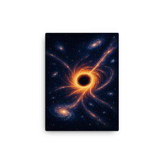 The Great Attractor swallowing galaxy streams canvas print on a plain backdrop in size 12"x16".
