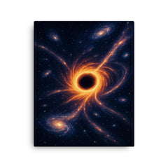The Great Attractor swallowing galaxy streams canvas print on a plain backdrop in size 16"x20".