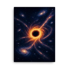 The Great Attractor swallowing galaxy streams canvas print on a plain backdrop in size 18"x24".