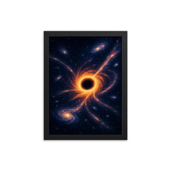 The Great Attractor swallowing galaxy streams framed print on a plain backdrop in size 12"x16".