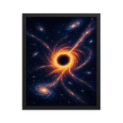 The Great Attractor swallowing galaxy streams framed print on a plain backdrop in size 16"x20".