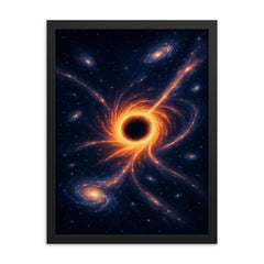 The Great Attractor swallowing galaxy streams framed print on a plain backdrop in size 18"x24".