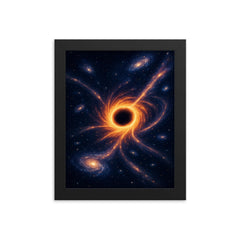 The Great Attractor swallowing galaxy streams framed print on a plain backdrop in size 8"x10".