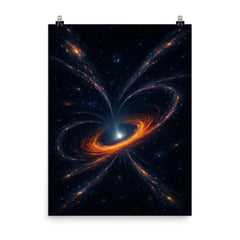 The Great Attractor swallowing galaxy streams in darkness poster on a plain backdrop in size 8"x10".