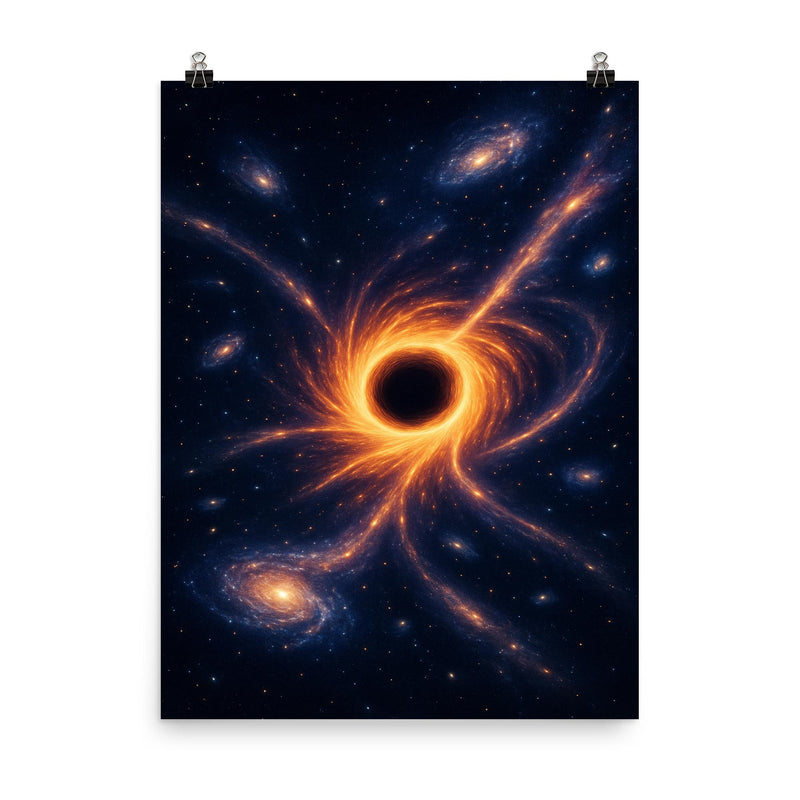 The Great Attractor swallowing galaxy streams poster on a plain backdrop in size 8