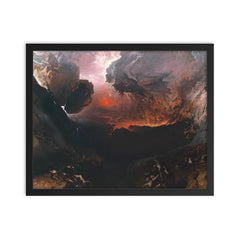 The Great Day of His Wrath by John Martin framed print on a plain backdrop in size 16"x20".