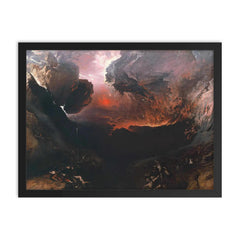 The Great Day of His Wrath by John Martin framed print on a plain backdrop in size 18"x24".