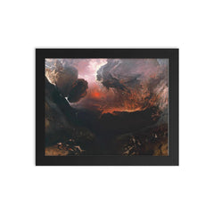 The Great Day of His Wrath by John Martin framed print on a plain backdrop in size 8"x10".