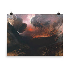 The Great Day of His Wrath by John Martin poster on a plain backdrop in size 8"x10".