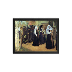 The Great Taking of the Veil by Mikhail Nesterov framed print on a plain backdrop in size 12"x16".