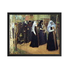 The Great Taking of the Veil by Mikhail Nesterov framed print on a plain backdrop in size 16"x20".