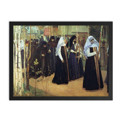 The Great Taking of the Veil by Mikhail Nesterov framed print on a plain backdrop in size 18"x24".