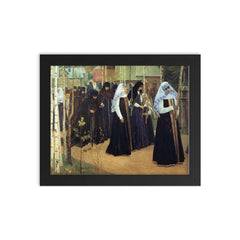 The Great Taking of the Veil by Mikhail Nesterov framed print on a plain backdrop in size 8"x10".