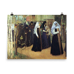 The Great Taking of the Veil by Mikhail Nesterov poster on a plain backdrop in size 8"x10".