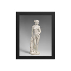 The Greek Slave by Hiram Powers framed print on a plain backdrop in size 8"x10".