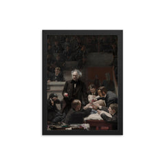 The Gross Clinic by Thomas Eakins framed print on a plain backdrop in size 12"x16".