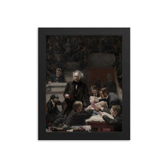 The Gross Clinic by Thomas Eakins framed print on a plain backdrop in size 8"x10".