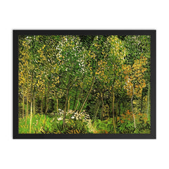 The Grove by Vincent van Gogh, 1890 framed print on a plain backdrop in size 18"x24".