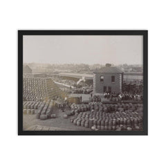 The Guinness Brewery in Dublin, 1910 framed print on a plain backdrop in size 16"x20".
