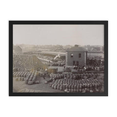 The Guinness Brewery in Dublin, 1910 framed print on a plain backdrop in size 18"x24".