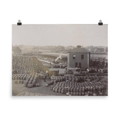 The Guinness Brewery in Dublin, 1910 poster on a plain backdrop in size 8"x10".