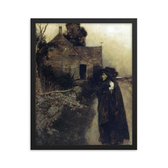 The Haunted House by Howard Pyle, 1904 framed print on a plain backdrop in size 16"x20".