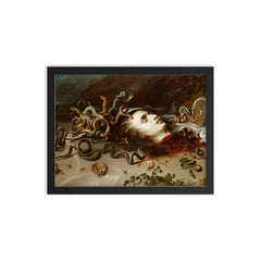 The Head of Medusa by Peter Paul Rubens, 1618 framed print on a plain backdrop in size 12"x16".