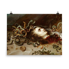 The Head of Medusa by Peter Paul Rubens, 1618 poster on a plain backdrop in size 8"x10".