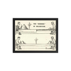 The Horrors of Bolshevism - British Postcard, ca. 1919 framed print on a plain backdrop in size 12"x16".