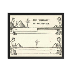 The Horrors of Bolshevism - British Postcard, ca. 1919 framed print on a plain backdrop in size 16"x20".