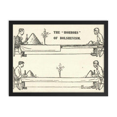 The Horrors of Bolshevism - British Postcard, ca. 1919 framed print on a plain backdrop in size 18"x24".
