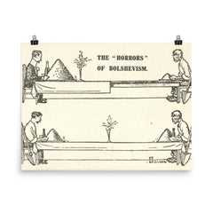 The Horrors of Bolshevism - British Postcard, ca. 1919 poster on a plain backdrop in size 8"x10".